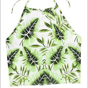Palm leaf halter top